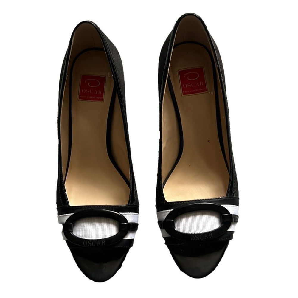 Oscar De La Renta O-Calada Peep Toe Pumps